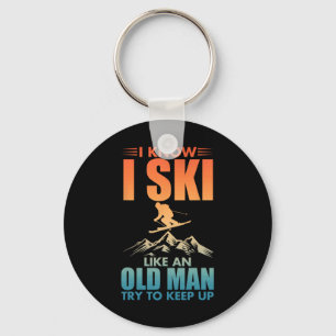 Best Ski Art For Grandpa Men Skiing Nordic Skier S Key Ring