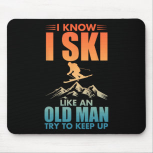 Best Ski Art For Grandpa Men Skiing Nordic Skier S Mouse Mat