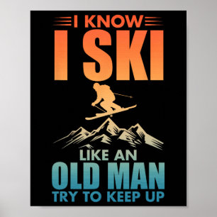 Best Ski Art For Grandpa Men Skiing Nordic Skier S Poster