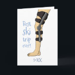 Best Ski Trip Ever! Funny knee brace get well Card<br><div class="desc">Did you or someone you know have the "Best ski trip ever!" Funny saying it was the best ski trip ever! Customise the year &/or location of the injury and personalise the inside message. © 2020 Kymberli Designs – All rights reserved</div>