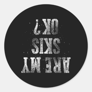 Best Skiing Kids Ski Gift Cute Skier Men Women Boy Classic Round Sticker