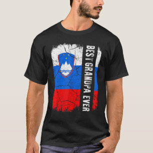 Best Slovenian Grandpa Ever Slovenia Flag Father's T-Shirt