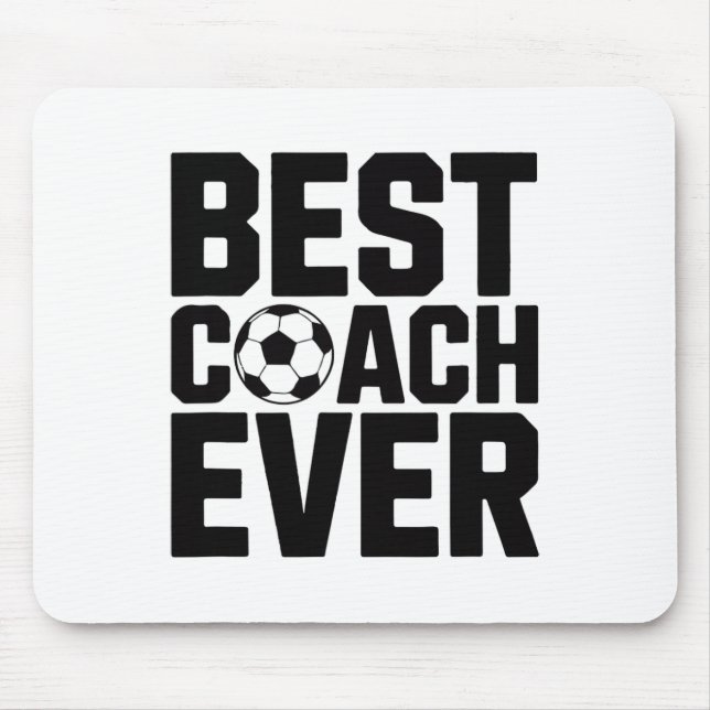 Best Soccer Coach Ever For Men Gift Idea Funny God Mouse Mat (Front)