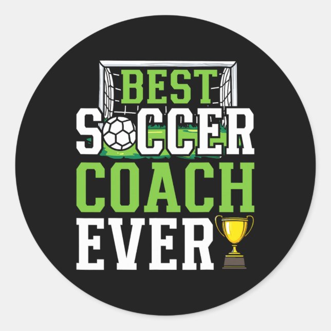 Best Soccer Coach Ever Funny Trainer  Classic Round Sticker (Front)