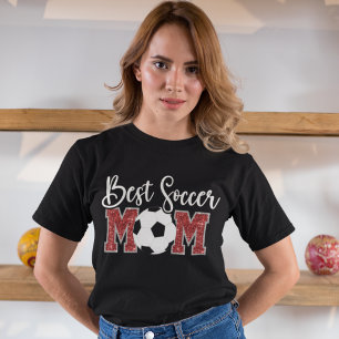 Best Soccer Mom Cobright Red text T-Shirt