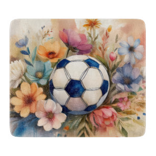 Best Soccer Mum Ever Watercolor Floral Design -MOM Cutting Board