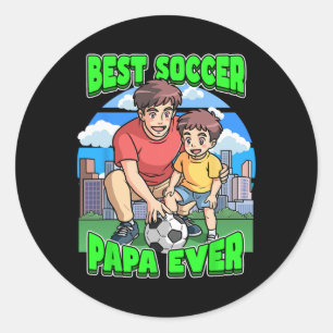 Best Soccer Papa Ever Celebrate Father's Day Dad C Classic Round Sticker
