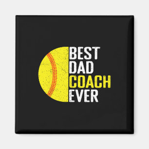 Best Softll Dad Coach Ever Funny Retro Softll Dad Magnet