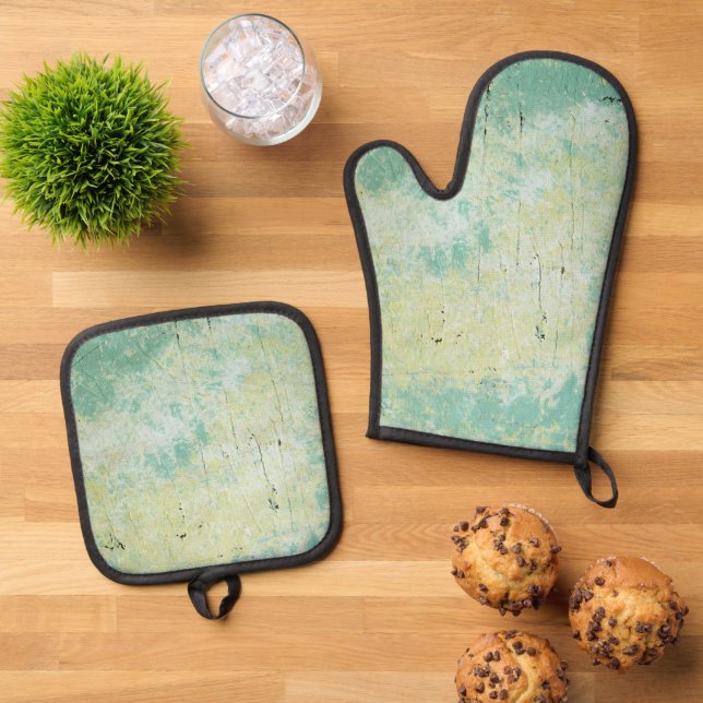 Best Solid Colour Silver Quilted Heat Protection  Oven Mitt & Pot Holder Set (Top Down)