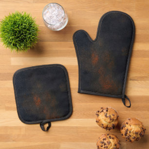 Best Solid Colour Silver Quilted Heat Protection Oven Mitt & Pot Holder Set