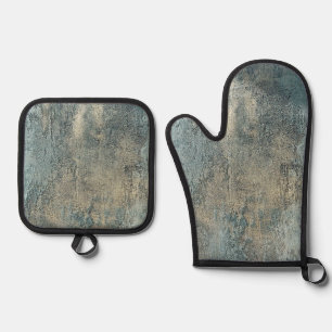Best Solid Colour Silver Quilted Heat Protection Oven Mitt & Pot Holder Set