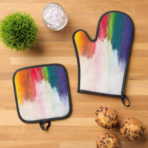 Best Solid Colour Silver Quilted Heat Protection Oven Mitt & Pot Holder Set