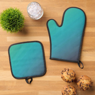 Best Solid Colour Silver Quilted Heat Protection Oven Mitt & Pot Holder Set