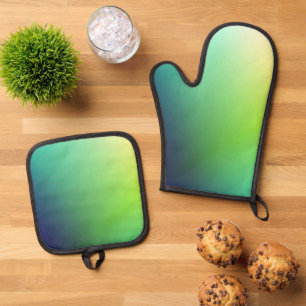 Best Solid Colour Silver Quilted Heat Protection Oven Mitt & Pot Holder Set