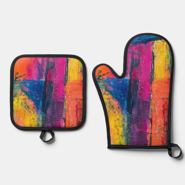 Best Solid Colour Silver Quilted Heat Protection  Oven Mitt & Pot Holder Set (Front)