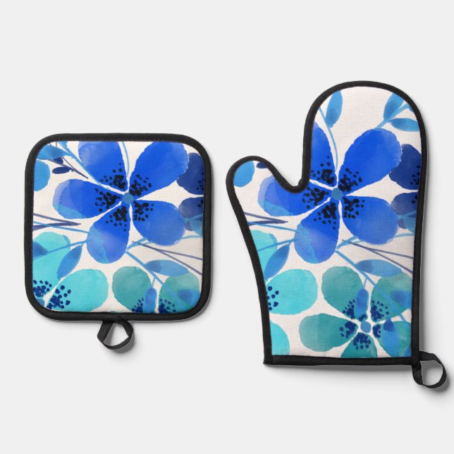 Best Solid Colour Silver Quilted Heat Protection  Oven Mitt & Pot Holder Set (Front)