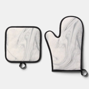 Best Solid Colour Silver Quilted Heat Protection Oven Mitt & Pot Holder Set