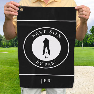 Best Son By Par Black Monogram Golf Towel
