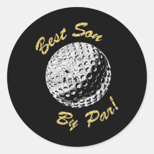 Best Son By Par Funny Gag Golf Lover Retro Golfer Classic Round Sticker