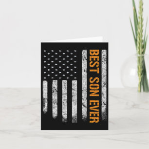 Best Son Ever American Flag Fathers Day Boy Son  Card