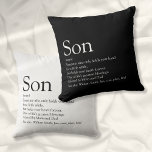 Best Son Ever Definition Black and White Fun Cushion<br><div class="desc">Personalise for your special son or hijo to create a unique gift. A perfect way to show him how amazing he is every day. Designed by Thisisnotme©</div>