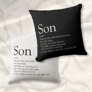 Best Son Ever Definition Black and White Fun Cushion