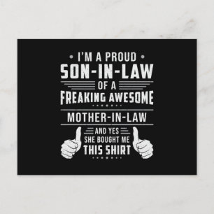Best Son In Law Son Freaking Proud Gift Idea Postcard