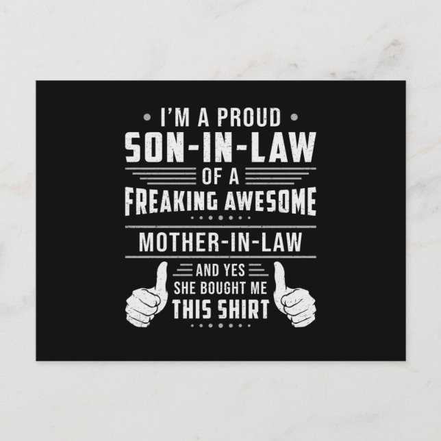 Best Son In Law Son Freaking Proud Gift Idea Postcard (Front)