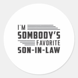 Best Son In Law Son Proud Awesome Funny Gift Classic Round Sticker