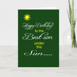 Best son under the sun happy birthday wish card