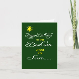 Best son under the sun happy birthday wish card