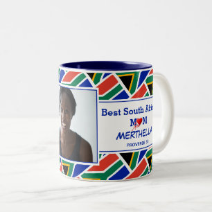 BEST SOUTH AFRICAN MOM Personalised Photo Two-Tone Coffee Mug