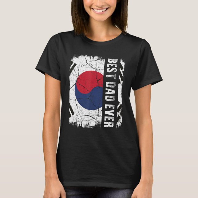 Best South Korean Dad Ever South Korea Flag Father T-Shirt (Front)