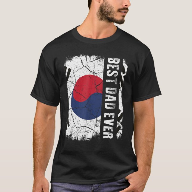 Best South Korean Dad Ever South Korea Flag Father T-Shirt (Front)
