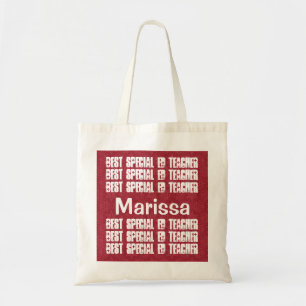 Best Special Ed Teacher Red and White Modern B210 Tote Bag