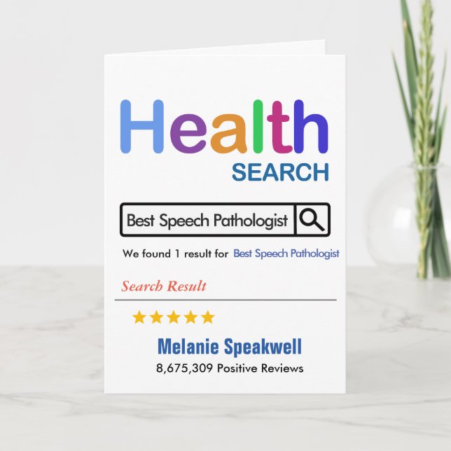 Best Speech Pathologist Funny Gift  Thank You Card (Front)