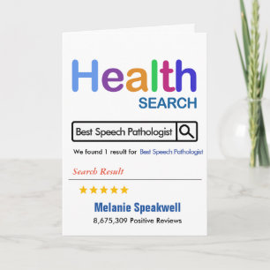 Best Speech Pathologist Funny Gift Thank You Card