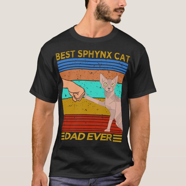Best Sphynx Cat Dad Ever vintage T-Shirt (Front)