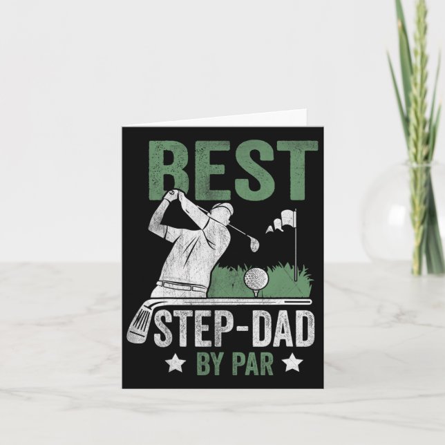 Best Step-dad By Par Father's Day Golf Gift  Card (Front)
