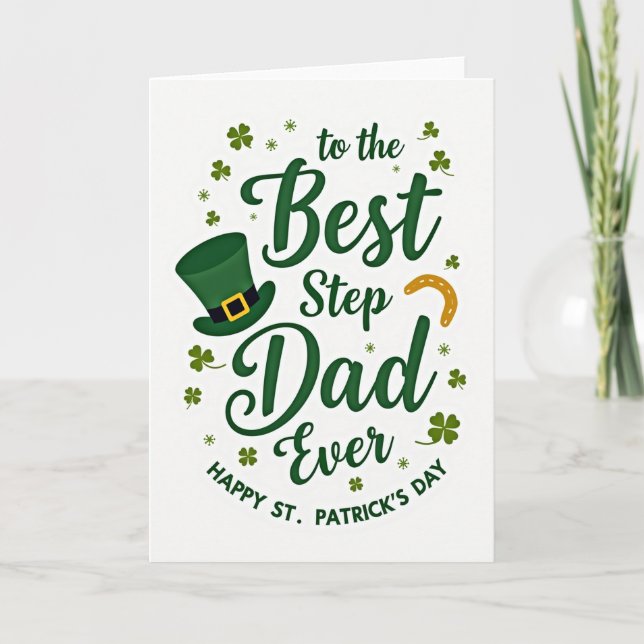 Best Step Dad Ever St Patricks Card (Front)