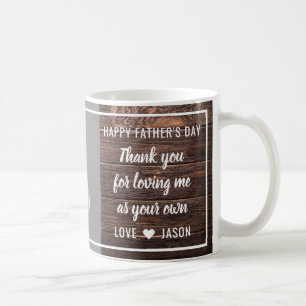 Best Step Dad Happy Father's Day Photo Brown Wood Coffee Mug