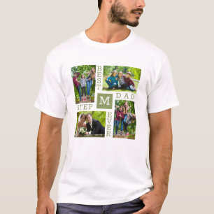 Best Stepdad Ever 4 Photo Collage T-Shirt