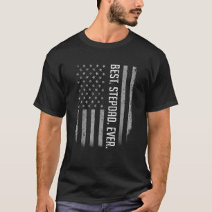 Best Stepdad Ever American Flag For Father's Day T-Shirt