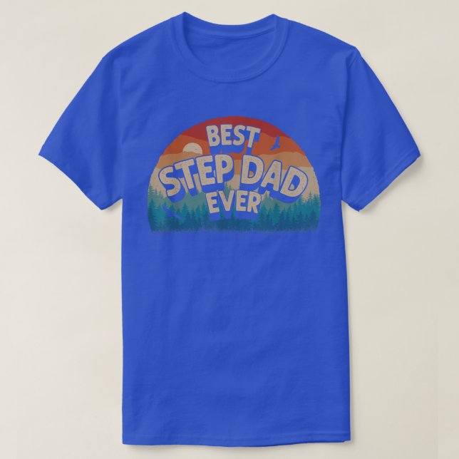 Best StepDad Ever Men Retro Sunset Decor Papa Bonu T-Shirt (Design Front)