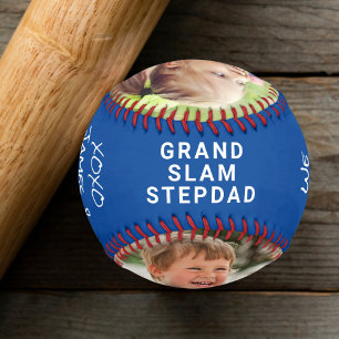 Best Stepdad Ever Personalised Photo Blue Baseball