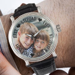 Best Stepdad Ever Personalised Photo Watch<br><div class="desc">Personalised photo watch - perfect for your stepdad - but you are welcome to customise the text as you wish. Upload your favourite photo and it will be displayed with a semi-opaque border overlay, as a base for the typography. The wording currently reads "Best ♥ Stepad ♥ Ever .. love...</div>