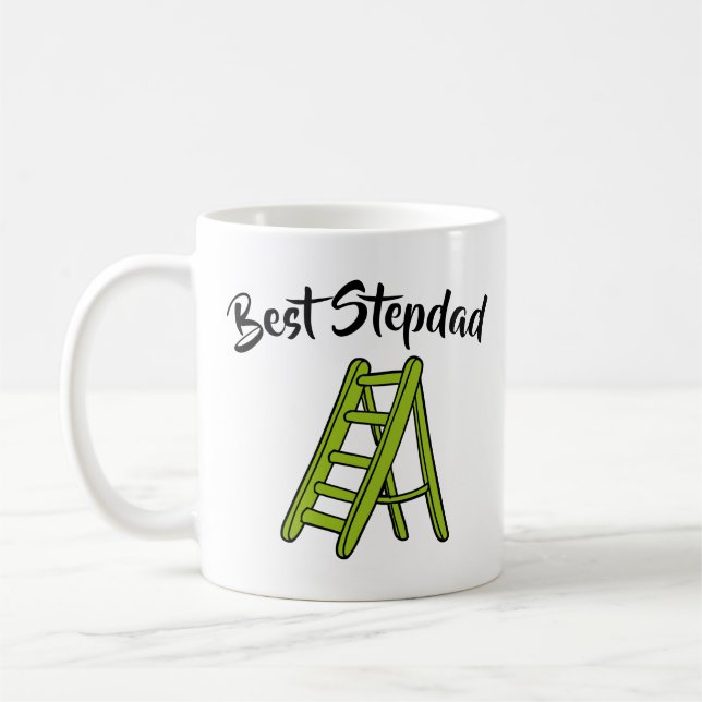 Best Stepdad funny pun cartoon Father’s Day Coffee Mug (Left)