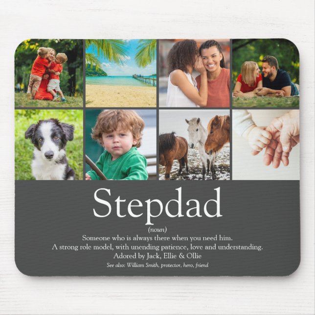Best Stepdad Stepfather Quote Photo Collage Mouse Mat (Front)