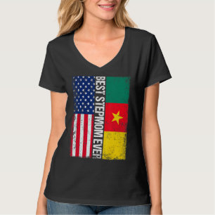 Best Stepmom Ever Mother's Day Cameroon Us Flag T-Shirt