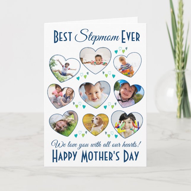 Best Stepmom Ever Mother's Day Heart Photo Card (Front)